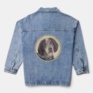 Bluetick Coonhound Painting - Cute Original Dog Ar Denim Jacket