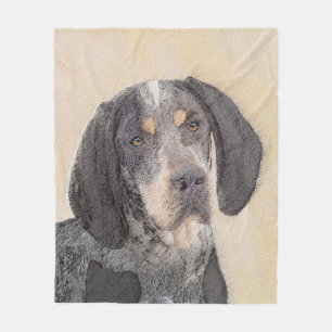 Bluetick Coonhound Painting - Cute Original Dog Ar Fleece Blanket