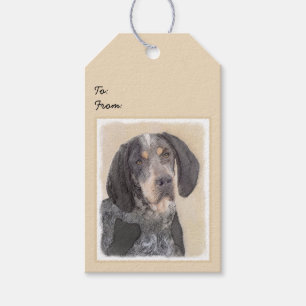 Bluetick Coonhound Painting - Cute Original Dog Ar Gift Tags