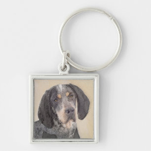 Bluetick Coonhound Painting - Cute Original Dog Ar Key Ring