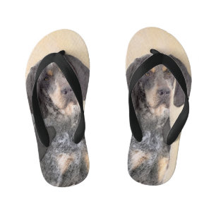 Bluetick Coonhound Painting - Cute Original Dog Ar Kid's Flip Flops