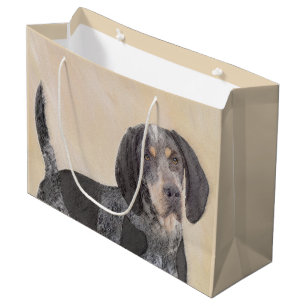 Bluetick Coonhound Painting - Cute Original Dog Ar Large Gift Bag