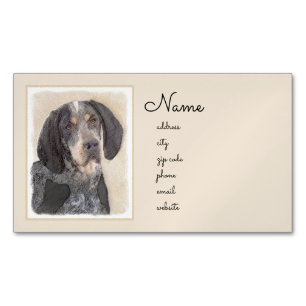 Bluetick Coonhound Painting - Cute Original Dog Ar Magnetic Business Card