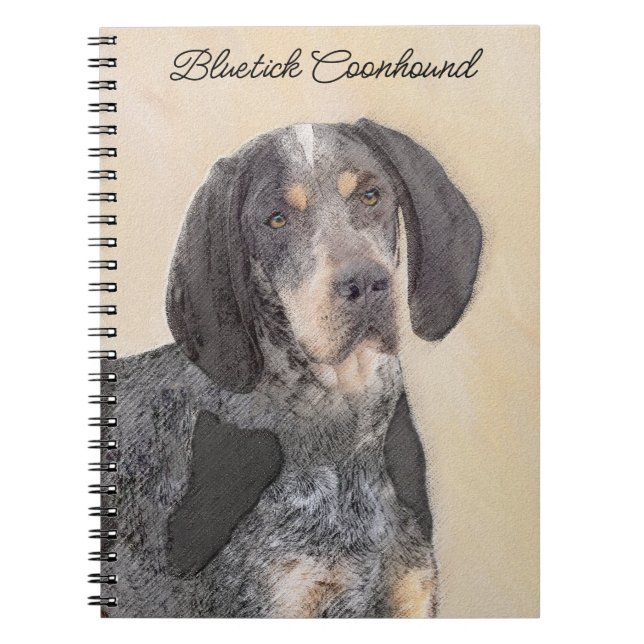 Bluetick Coonhound Painting - Cute Original Dog Ar Notebook (Front)