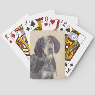 Bluetick Coonhound Painting - Cute Original Dog Ar Playing Cards
