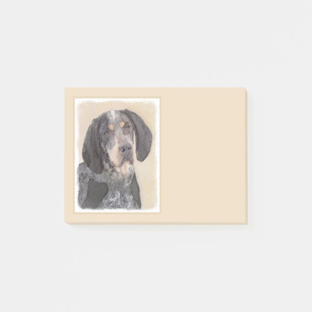 Bluetick Coonhound Painting - Cute Original Dog Ar Post-it Notes (Front)