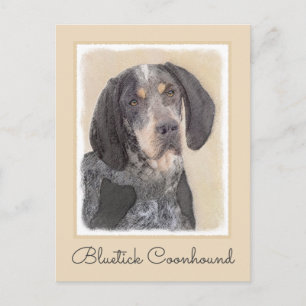 Bluetick Coonhound Painting - Cute Original Dog Ar Postcard