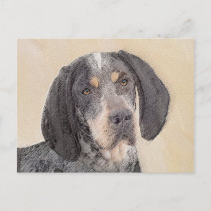 Bluetick Coonhound Painting - Cute Original Dog Ar Postcard