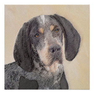 Bluetick Coonhound Painting - Cute Original Dog Ar Poster
