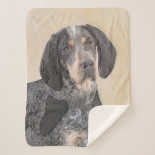 Bluetick Coonhound Painting - Cute Original Dog Ar Sherpa Blanket