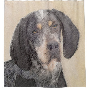 Bluetick Coonhound Painting - Cute Original Dog Ar Shower Curtain