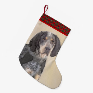 Bluetick Coonhound Painting - Cute Original Dog Ar Small Christmas Stocking