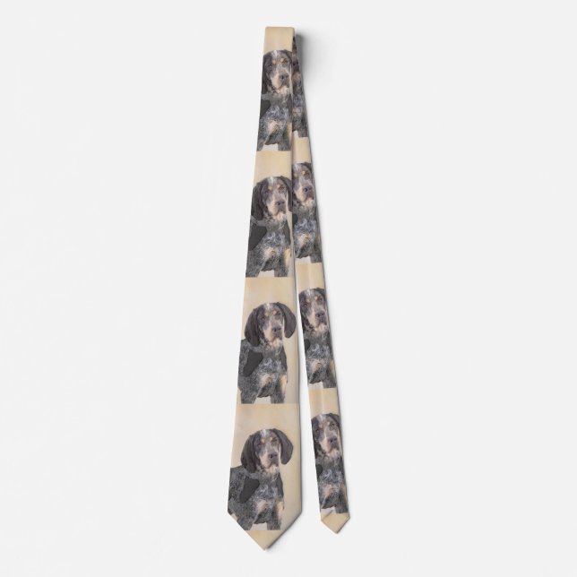Bluetick Coonhound Painting - Cute Original Dog Ar Tie (Front)