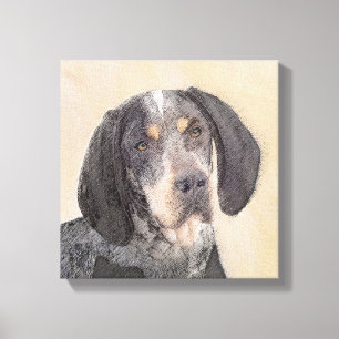 Bluetick Coonhound Painting - Cute Original Dog Canvas Print
