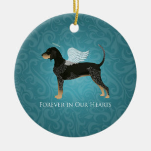 Bluetick Coonhound Pet Memorial Angel Dog Ceramic Tree Decoration