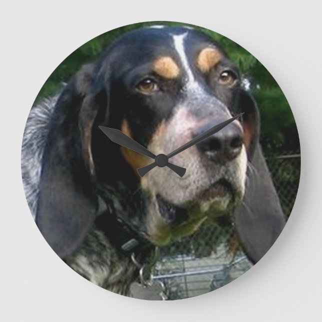 Bluetick Coonhound.png Large Clock (Front)
