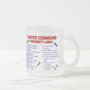 BLUETICK COONHOUND Property Laws 2 Frosted Glass Coffee Mug