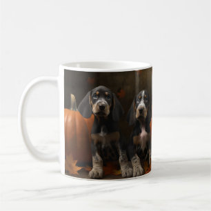 Bluetick Coonhound Puppy Autumn Delight Pumpkin Coffee Mug