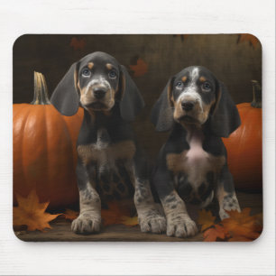 Bluetick Coonhound Puppy Autumn Delight Pumpkin  Mouse Mat