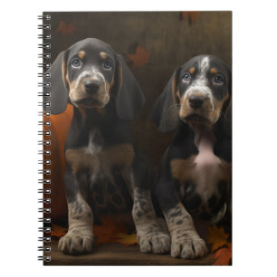 Bluetick Coonhound Puppy Autumn Delight Pumpkin Notebook