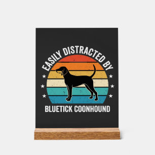Bluetick Coonhound Retro Sunset Dog Acrylic Sign