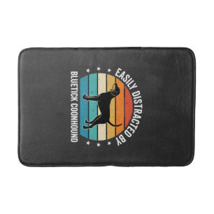 Bluetick Coonhound Retro Sunset Dog Bath Mat