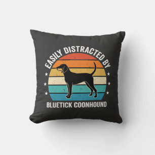 Bluetick Coonhound Retro Sunset Dog Cushion