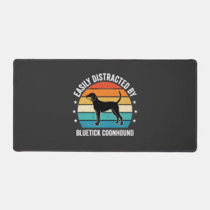 Bluetick Coonhound Retro Sunset Dog Desk Mat