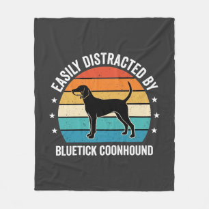 Bluetick Coonhound Retro Sunset Dog Fleece Blanket