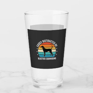 Bluetick Coonhound Retro Sunset Dog Glass