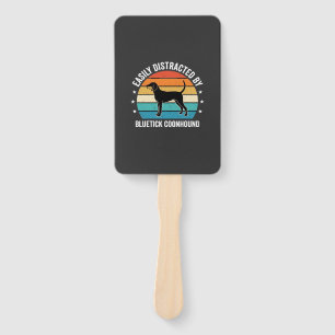 Bluetick Coonhound Retro Sunset Dog Hand Fan