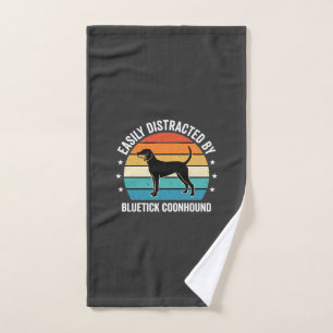 Bluetick Coonhound Retro Sunset Dog Hand Towel