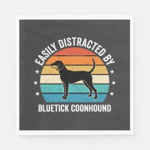 Bluetick Coonhound Retro Sunset Dog Napkin