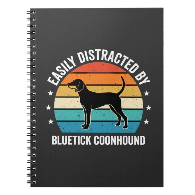 Bluetick Coonhound Retro Sunset Dog Notebook (Front)