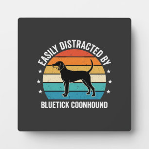 Bluetick Coonhound Retro Sunset Dog Plaque