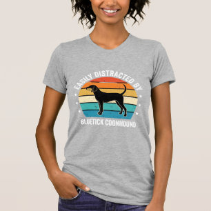 Bluetick Coonhound Retro Sunset Dog T-Shirt