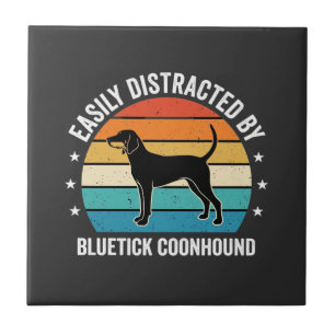Bluetick Coonhound Retro Sunset Dog Tile