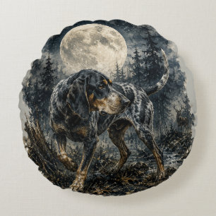 Bluetick Coonhound Round Cushion