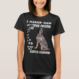 Bluetick Coonhound Saying Mum Dad Print, Racoon H T-Shirt