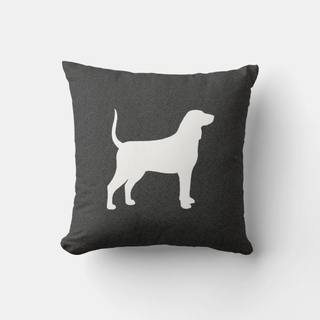 Bluetick Coonhound Silhouette Cushion (Front)