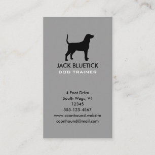 Bluetick Coonhound Silhouette Vertical Business Card