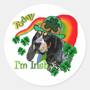 Bluetick Coonhound St Patricks Classic Round Sticker