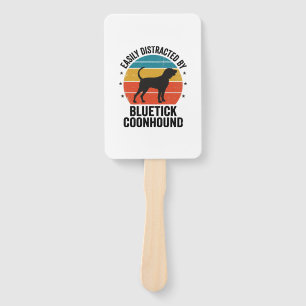 Bluetick Coonhound Vintage Dog Lover Shirt Design_ Hand Fan