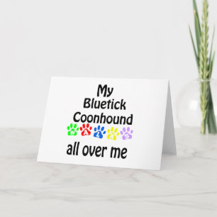 Bluetick Coonhound Walks Design Holiday Card
