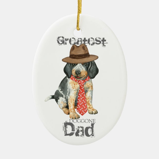 Bluetick Dad Ceramic Ornament (Front)