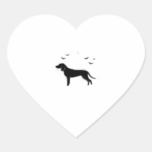 Bluetick Dog � Halloween Moon Silhouette Classic T Heart Sticker