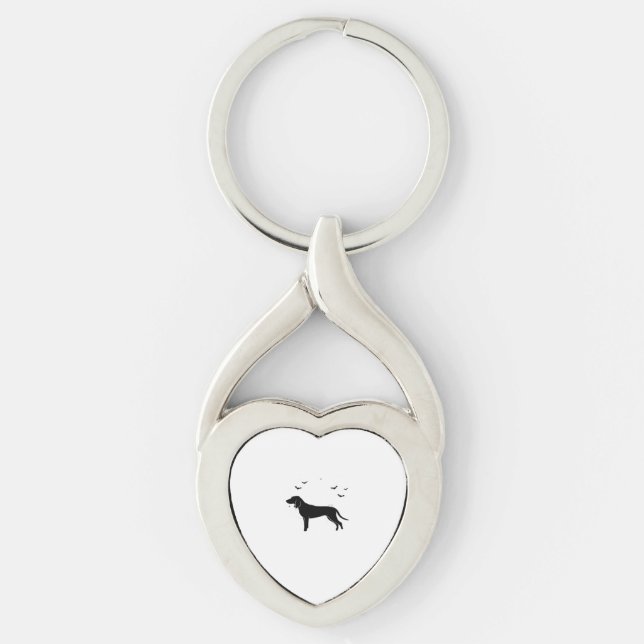 Bluetick Dog – Halloween Moon Silhouette Classic T Key Ring (Front)
