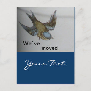 bluetit-wir sind umgezogen announcement postcard
