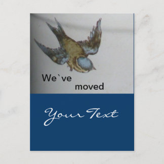 bluetit-wir sind umgezogen announcement postcard