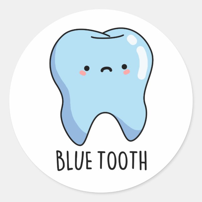 Bluetooth Funny Technical Blue Tooth Pun  Classic Round Sticker (Front)